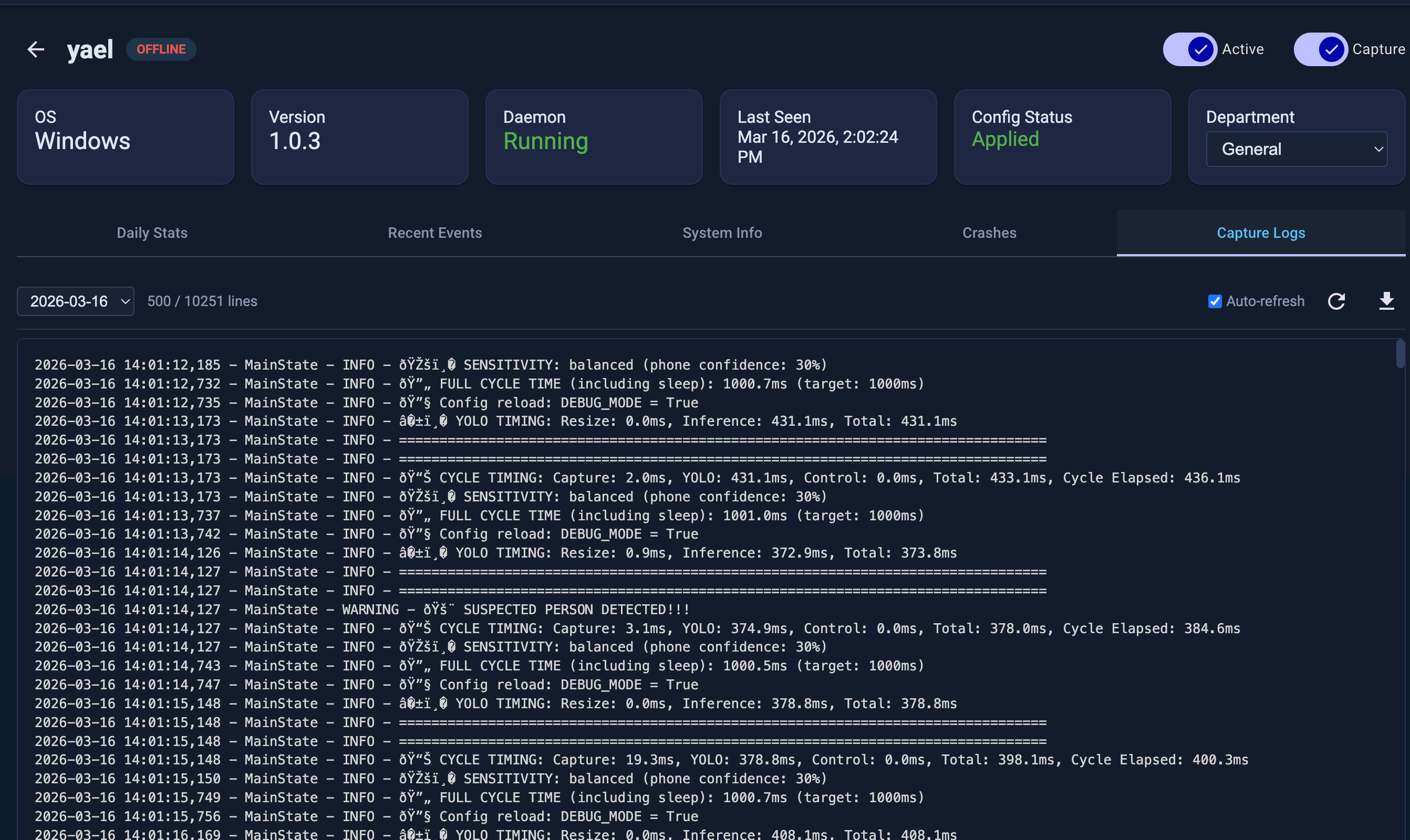 Station Capture Logs